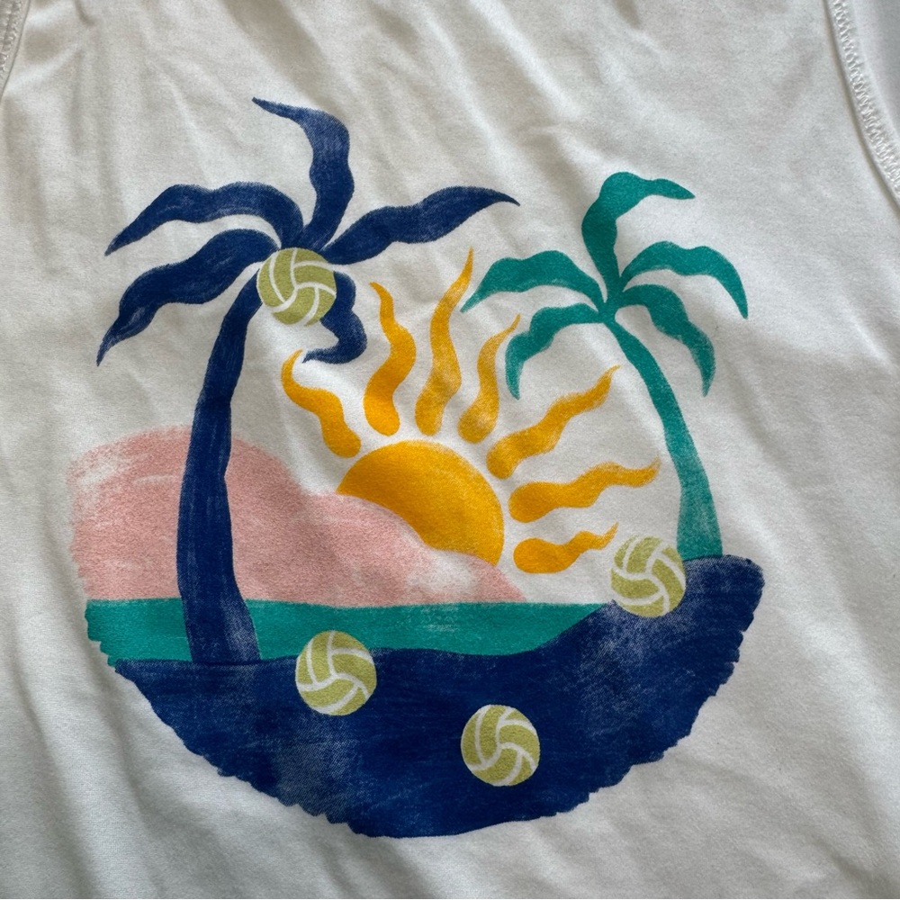 DSG Girls’s white Tank Top with Tropical Print. New with tags. - Picture 2 of 5